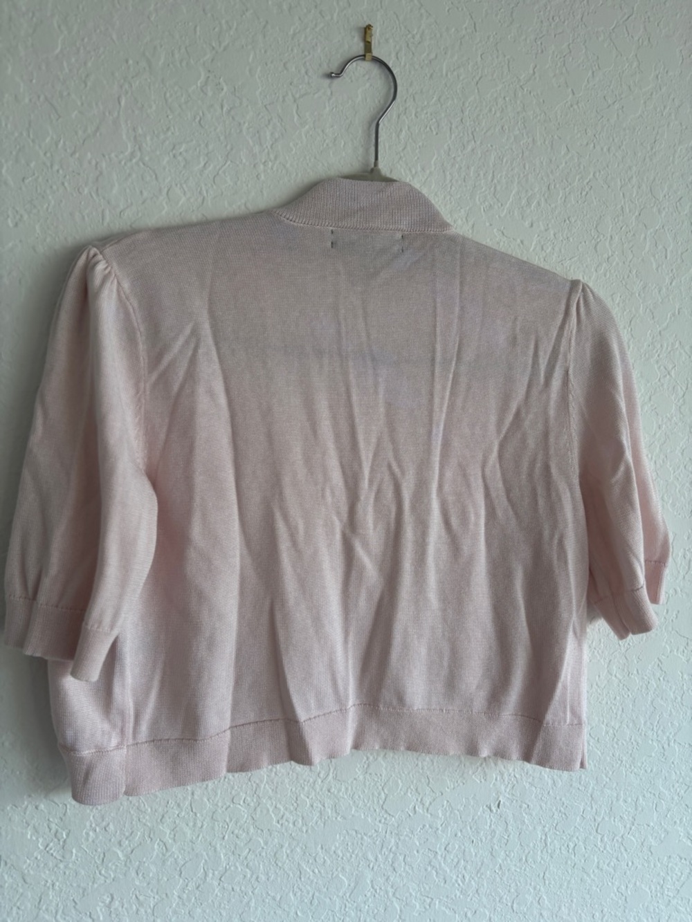 Lauren Ralph Lauren Light Pink Cropped Cardigan SZ S Spring Layering Like New - Picture 6 of 11
